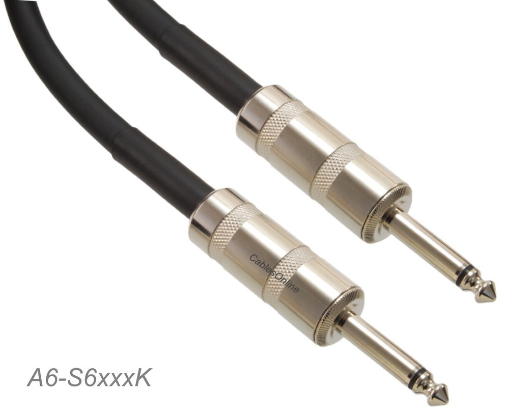 1/4″ Mono TS Male to Male 14AWG 9.2mm OD Speaker Audio Cable