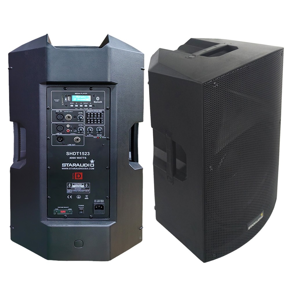 STARAUDIO 15″ 4000W Peak Power Stage Karaoke Speaker TWS USB Bluetooth Speaker
