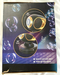Speaker Bubble Machine Black Gold Rotatable Automatic Battery 4 „AA“ Lights 1.5V