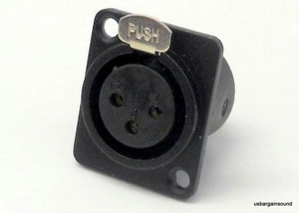 (12 PACK) PROCRAFT PXLRFP-B „D“ Type Panel Mount XLRF Connector w/ Black Shell