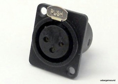 (12 PACK) PROCRAFT PXLRFP-B „D“ Type Panel Mount XLRF Connector w/ Black Shell