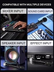 Wireless XLR Microphone Transmitter & Receiver, 130ft Range, 10H Battery, Plug &