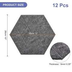 PATIKIL 12 Pack Acoustic Panels 12″x10″ Self Adhesive Soundproof Wall Tiles