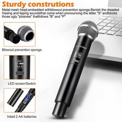 Wireless Microphone, Professional Cordless Dynamic Wireless Microphone System…