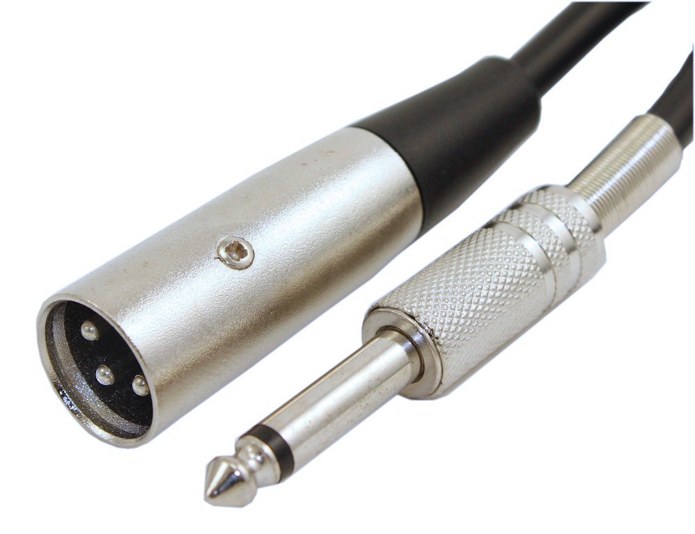 3Ft XLR 3P Male to 1/4inchinch TS MONO Male Microphone Cable