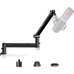 Microphone Arm Adjustable Boom Stand Low Profile Chrome-plated