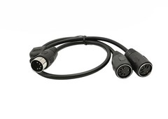 DIN 5-Pin Splitter Y Adapter MIDI Cable, MIDI 5 Pin Male to Dual 2 x DIN-5 Fe…