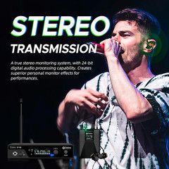 PRO ST-102 UHF Stereo Wireless in Ear Monitor System,Wireless IEM with Bodypacks