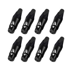 Rannsgeer 8 Pack 3 Pin XLR Connector Female Plug for DIY