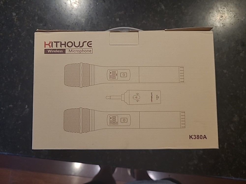 KITHOUSE K380A Karaoke Microphone Wireless Mic Dual/ open box