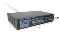 Rockville PRE-70V 70V Stereo Preamp Mixer with 6 Zones, Bluetooth/Optical/Mic In
