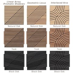 Artisan Acoustic Panels, 8 Pack, 24×24 inch Geometric Locus, Natural Oak