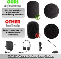 5pcs Headset Microphone Foam Covers Windscreen Noise Reduction Mini Sponge