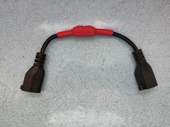 One New Female to Female 3-Prone Extension Cord AC 110V 20A 14 Inches Long – Red