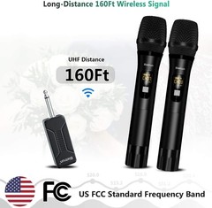 High Sensitivity UHF Wireless Microphone Set – Perfect for Speeches & Weddings
