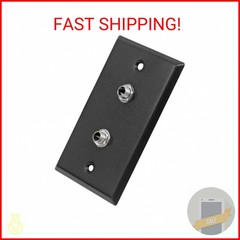 Seismic Audio SA-PLATE26 Black Stainless Steel Wall Plate with Dual 1/4-Inch TS