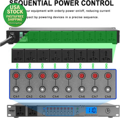 Rack Mount Power Conditioner 20A 10 Outlets 2000W Surge Protector Voltage