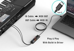 High-Speed MIDI to USB Converter – Plug & Play with LED Indicators for Easy Use
