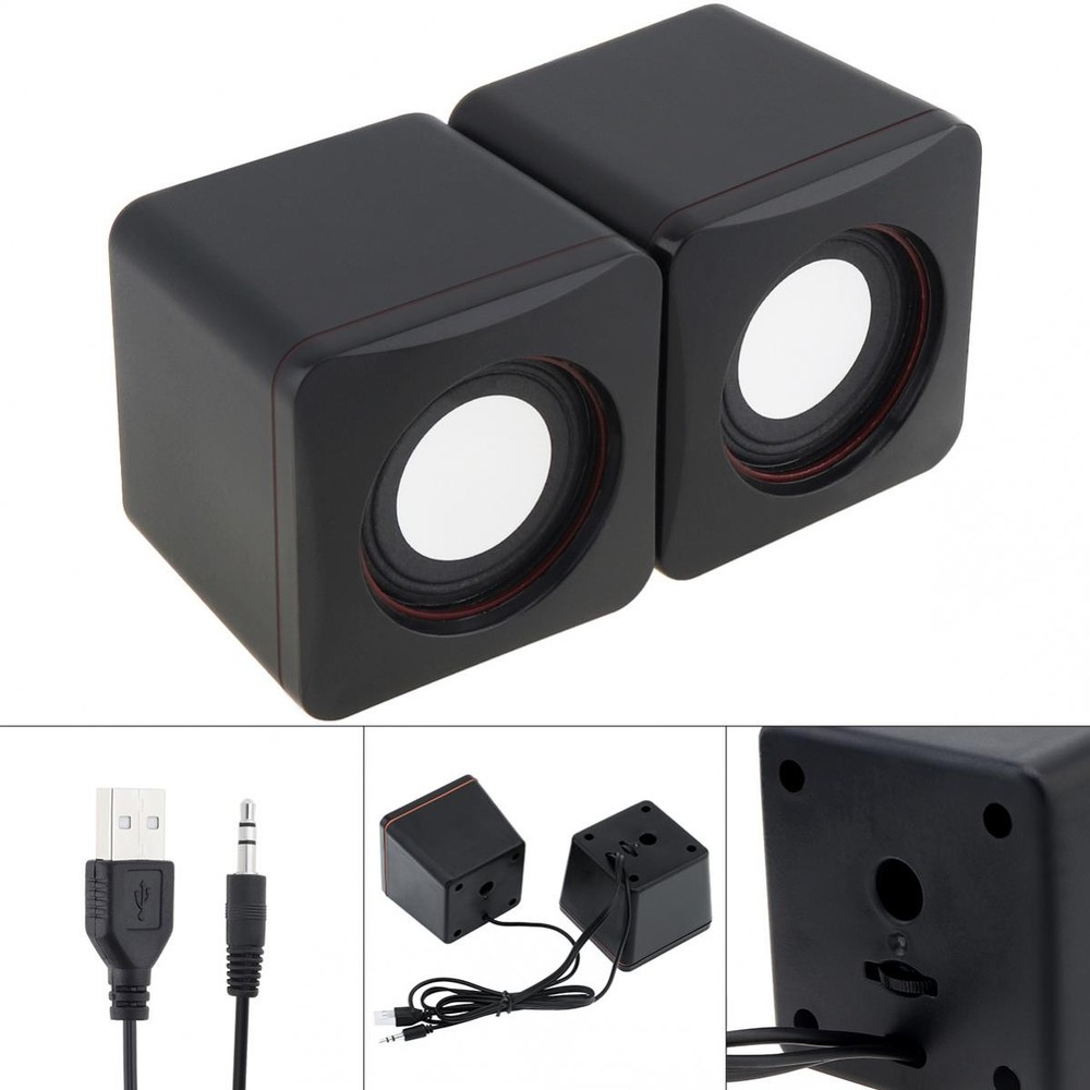 Mini USB Power Computer Speakers Stereo Full-Range 3.5mm Jack ,Fit PC Phpone
