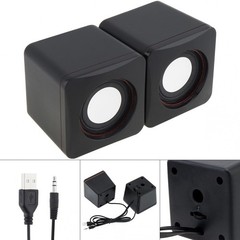 Mini USB Power Computer Speakers Stereo Full-Range 3.5mm Jack ,Fit PC Phpone