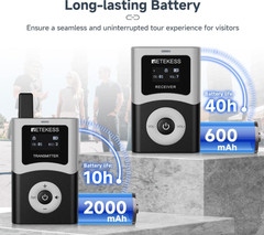 Retekess T130U (4nd Gen) Wireless Tour Guide, Transmitter 15 Receivers Charger