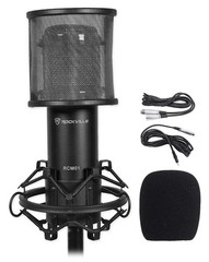 Rockville RCM01 Bundle: Pro Studio Recording Condenser Microphone with Black