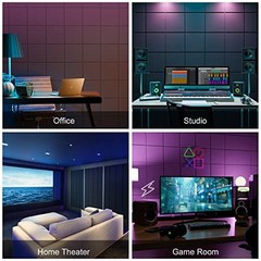 12 Pack Acoustic Wall Panels with Self-Adhesive, Flat Panels (12 Pack) Black