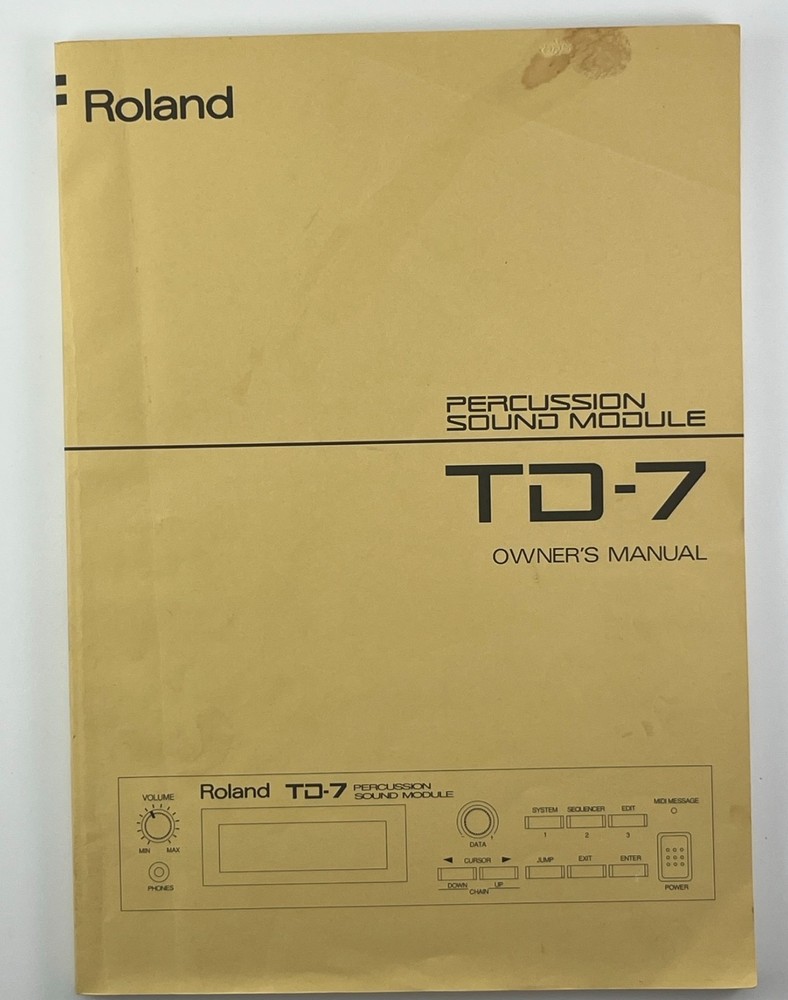 Roland TD-7 Midi Drum Module Original Owner’s Manual Book