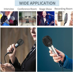 Buluker 200 Pcs Disposable Microphone Cover Non-Woven Handheld Microphone Windsc