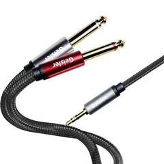 3.5 ST-2×6.35 Nylon Braid Aux Cable Sheild Wire Low Noise for muscial instrument
