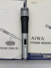 2 AIWA Dynamic DM-51 Vintage Microphones with Stand Parts