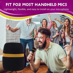 10 Pcs Handheld Stage Microphone Windscreen Foam Mic Cover Karaoke Black N9J8