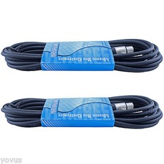 2pack 15ft foot pro audio XLR mic microphone cable mixer to powered speaker cord