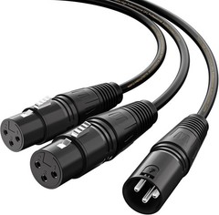 Professional XLR Y-Splitter 2 Female to 1 Male – High Fidelity 20 AWG Adapter