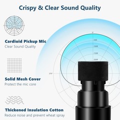 Bietrun Wireless Microphone with Echo/Treble/Bass, UHF 160ft Range, Dual UHF …