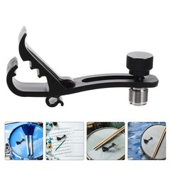 5Pcs Reusable Drum Mic Clip Set Black Plastic Metal Adjustable Holder Clamp