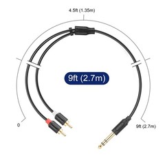 Audiowave Series 9FT Tangle-Free TRS to RCA Stereo Cable – Crystal Audio Quality