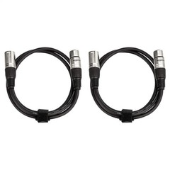 Amazon Basics 2-Pack XLR Microphone Cable for Recording Studio, 3 Feet, Black