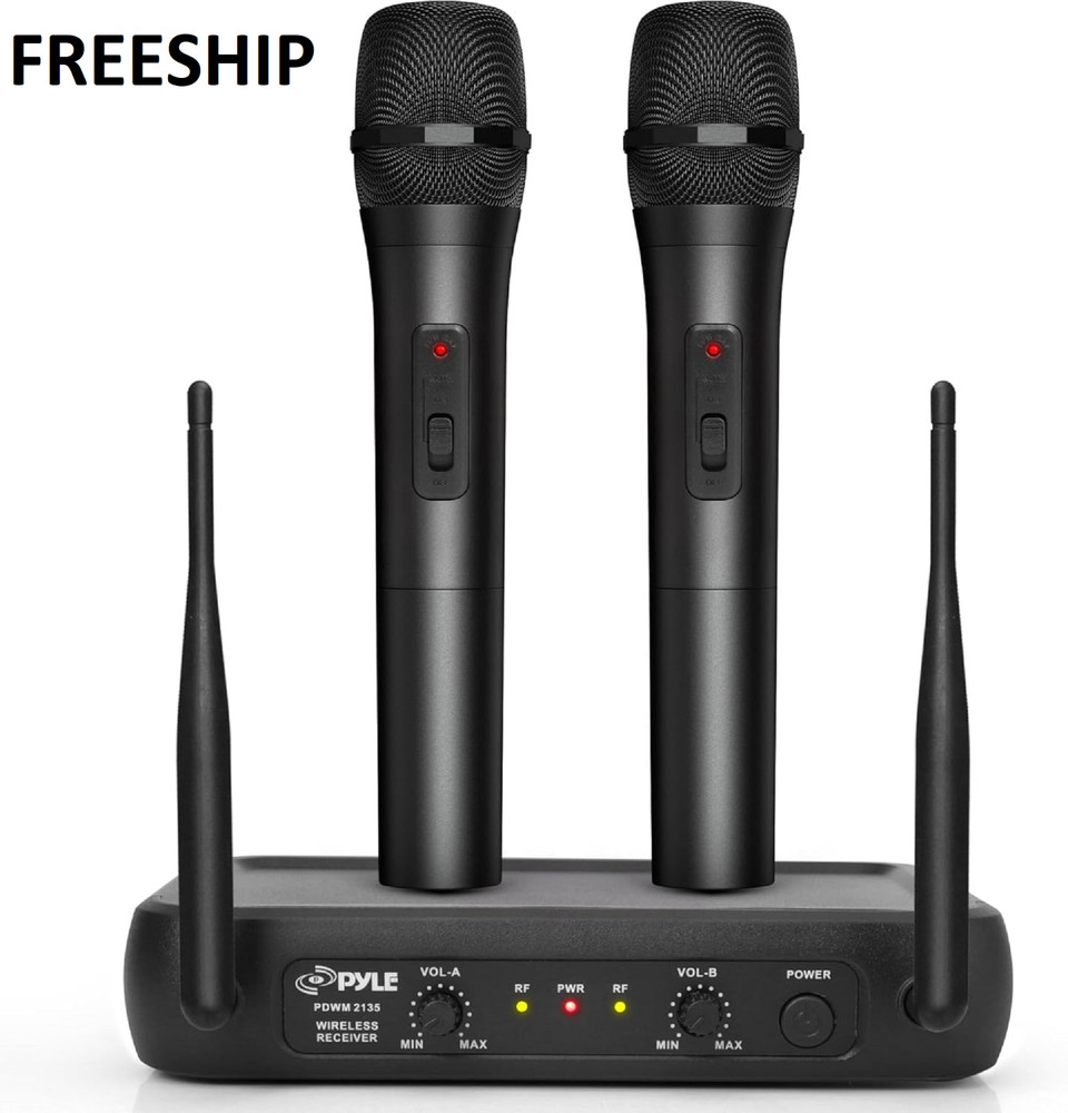 Microfonos Inalambricos para KARAOKE Microfonos Doble Frecuencia Sistema Profes