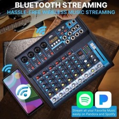 Pyle PMXU83BT Bluetooth Pro Audio DJ Sound Mixer 8 Channels