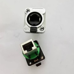 4PCS CAT5/6 RJ45 Feed-through Ethercon Chassis Panel Mount RJ45 Connector System