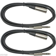 2PACK 15ft foot 3pin XLR MALE to 1/4″ TRS STEREO plug shielded audio cable cord