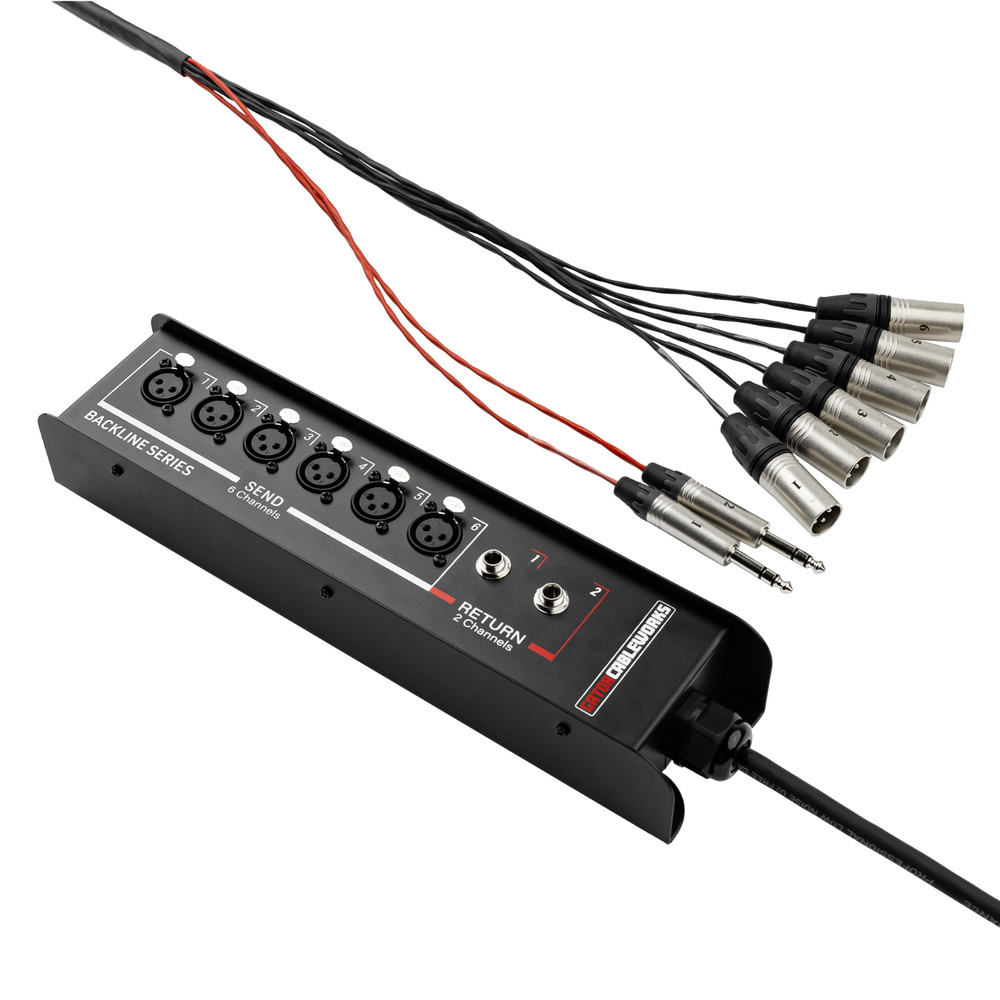 CableWorks By Gator Cases Backline Series 6×2 Drop Snake – 20 Feet, (6) Channel