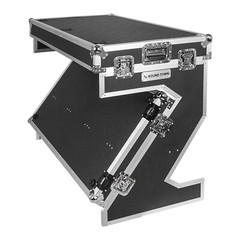 Sound Town DJ Z-Table Workstation Folding Mobile Wheels Flight Case STDJT-Z46W