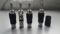 4x Hifi Speaker Cable Wire Banana Rhodium Terminal Connector Plug Lock design