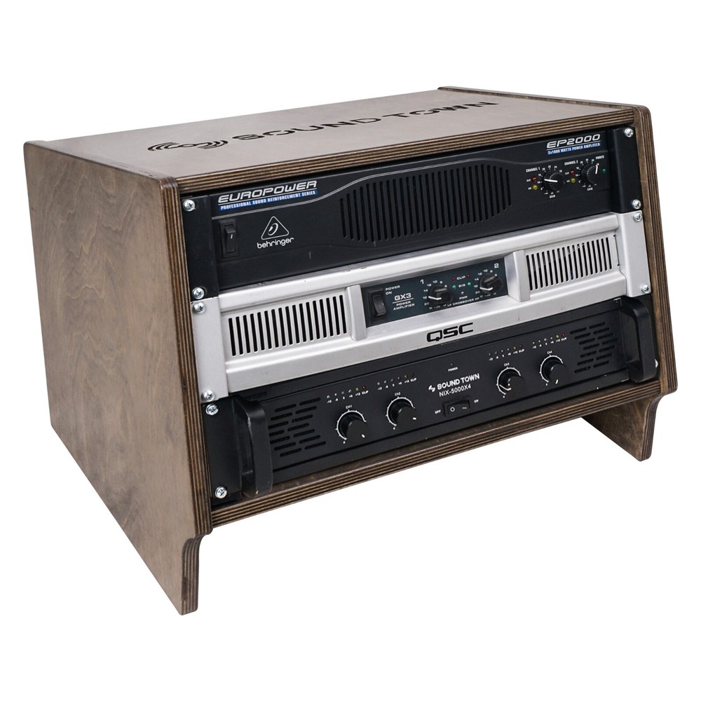 Sound Town 6U Baltic Angled Studio Equipment Rack Weathered Brown (SDRK-6SLB)