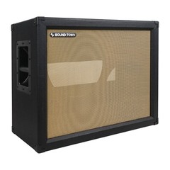 Sound Town 2 x 12″ Empty Open-back Guitar Cabinet Plywood Black (GUC212OBBK-EC)
