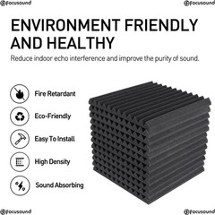 6pcs Acoustic Foam Panels Blue Sound Proof Foam Noise Cancelling for Home Office