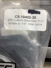 Phantom Cables 30′ FT Custom Balanced 3-Pin XLR Female to 1/4“ Male Audio Cable