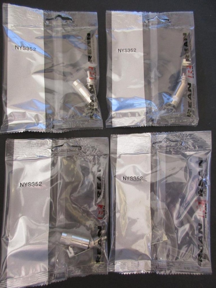 4x NEUTRIK Rean NYS352 RCA Phono Plug Male Cable Mount Nickel Metal Solder NIP